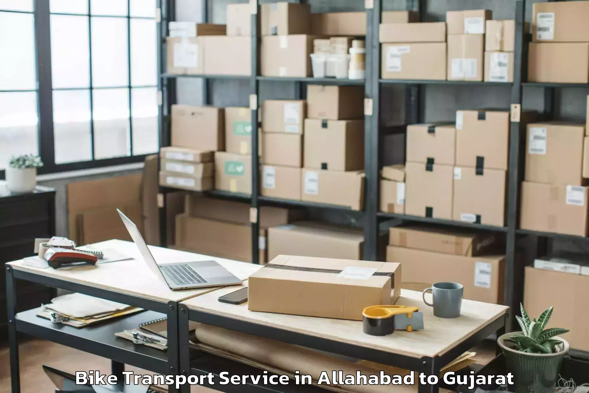 Allahabad to Gadhada Bike Transport Booking